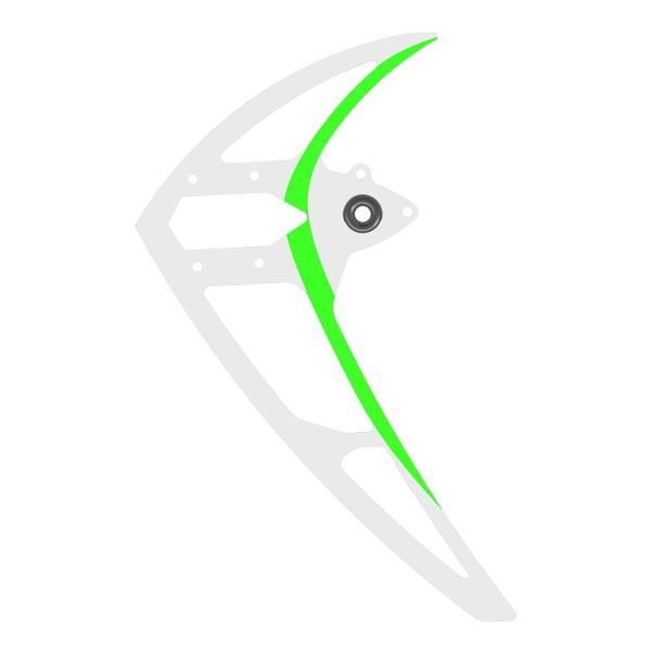 Carbon vertical fin, white-green, LOGO 600