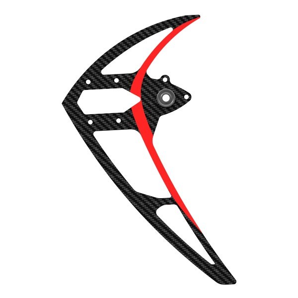 Carbon vertical fin w ball bearing, red, LOGO 550