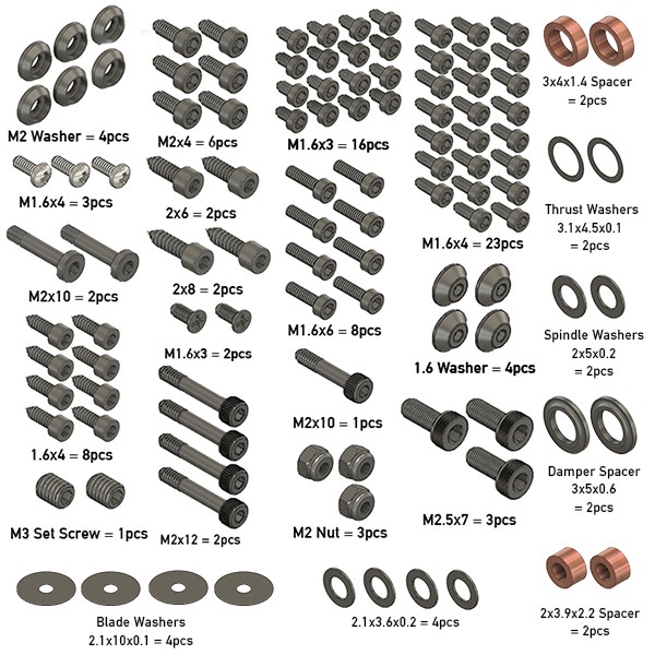 Screws & Shims Set, LOGO 200