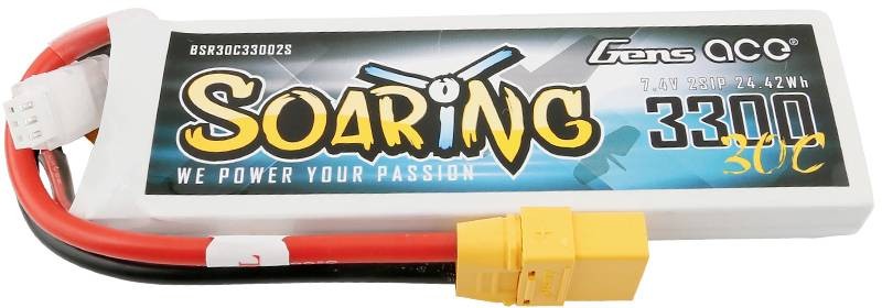 Gens ace Soaring 3300mAh 11.1V 30C 3S1P Lipo Battery Pack with XT90 plug