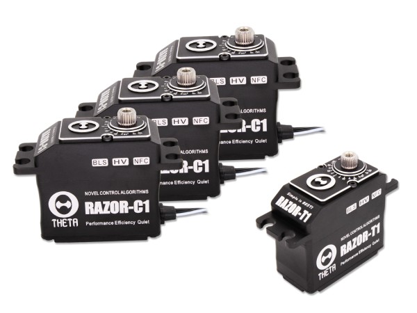 THETA RAZOR HELI SET 3x C1 / 1x T1 Black Brushless HV Servo with NFC
