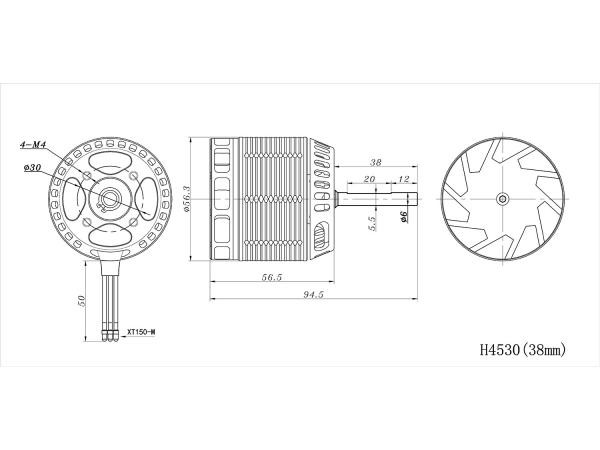 SUNNYSKY Brushless 4530 - 518KV / 38mm shaft